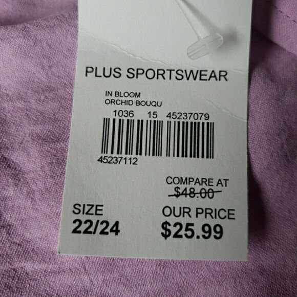 NWT Cato Women's Size 22/24W Pink Short Sleeve Blouse Top Criss Cross Back - Picture 9 of 12